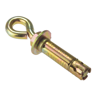 ForgeFix Eye Bolt Shield Anchor (Zinc Yellow Passivated) - M12 (5 Pack Bag) (FOREYE12M)