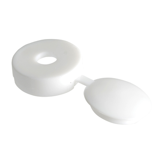 ForgeFix Hinged Screw Cover Cap (White) - No.6-8 (100 Pack) (FORHCC0M)