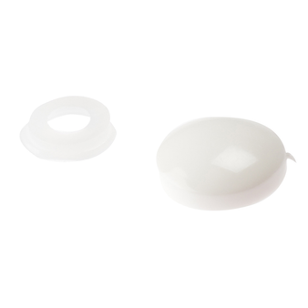 ForgeFix Domed Screw Cover Cap (White) - No.6-8 (25 Pack) (FORPDT0M)