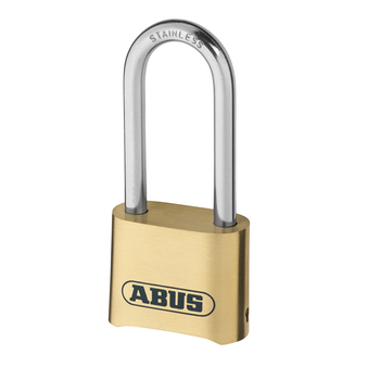 Abus 4 Digit Brass Long Shackle Combination Padlock - 50mm (180IB/50HB63) (ABU180IB50LC)