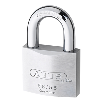 Abus Chrome Plated Brass Rekeyable Padlock with Plus Cylinder - 50mm (88RK/50) (ABU8850C)