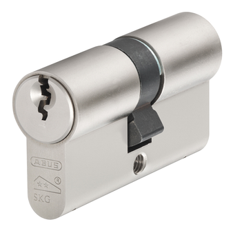 Abus Nickel Plated Euro Double Cylinder 30/35 Lock with Keys - 65mm (E60NP) (ABUE60N3035C)