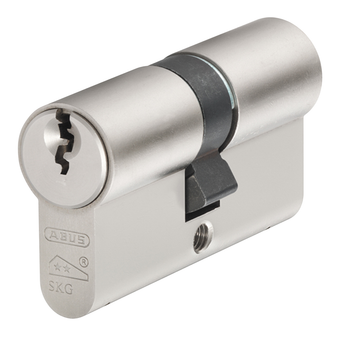 Abus Nickel Plated Euro Double Cylinder 45/45 Lock with Keys - 90mm (E60NP) (ABUE60N4545)