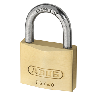 Abus Medium Security Brass Padlock with Stainless Steel Shackle - 40mm (Keyed Alike 6404) (65IB/40) (ABUKA12539)