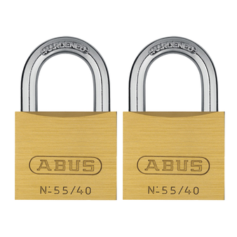 Abus Standard Security Brass Padlock Twin Pack - 40mms (55/40) (ABU5540TC)