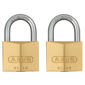 Abus Medium Security Brass Padlock Twin Pack - 40mm (65/40) (ABU6540TC)