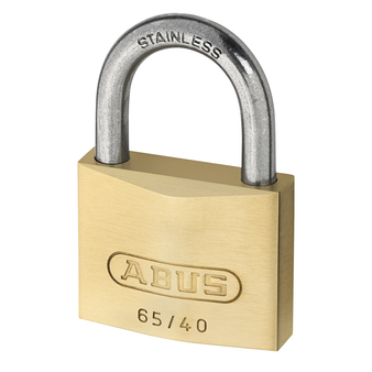 Abus Medium Security Brass Padlock with Stainless Steel Long Shackle - 40mm (65IB/40) (ABU65IB4063C)