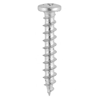 Timco Window Fabrication Screws Friction Stay Shallow Pan with Serrations PH Single Thread Gimlet Tip Stainless Steel - 4.8 x 16 (1000 Box)