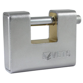 TIMco Veto Armoured Rectangular Brass Padlock (90mm)