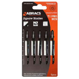 Abracs Jigsaw Blade Wood T119BO Pack of 5 (ABT119BO)