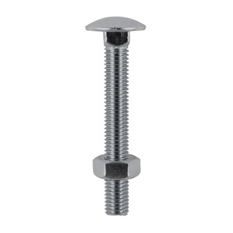 TIMco Carriage Bolt DIN603mm & Hex Nut DIN934mm  A2 Stainless Steel 10 x 75mm (1075CBSSP)