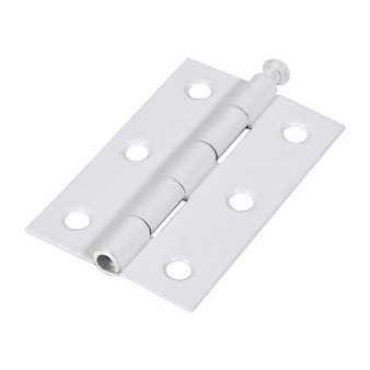 TIMco Veto Pair of Butt Hinges - Loose Pin - Steel - White (75 x 50mm) (434720)