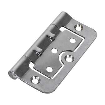 TIMco Veto Pair of Hurlinge Hinge - Fixed Pin - Steel - Polished Chrome (75 x 55mm) (434202)