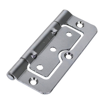 TIMco Veto Pair of Hurlinge Hinge - Fixed Pin - Steel - Polished Chrome (101 x 66mm) (434666)