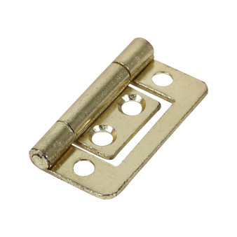TIMco Veto Pair of Flush Hinges - Steel - Electro Brass (38 x 28mm) (434464)