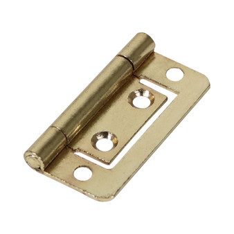 TIMco Veto Pair of Flush Hinges - Steel - Electro Brass (50 x 38.5mm) (434872)