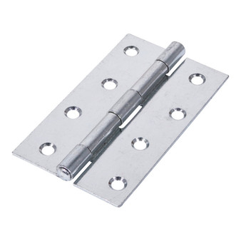 TIMco Veto Pair of Butt Hinges - Narrow - Uncranked - Steel - Zinc (100 x 58mm) (434255)