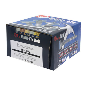 TIMco Multi-Fix Masonry Bolts - TX - Countersunk - Exterior - Silver 8.0 x 75mm - 100 Pack (MF875C)