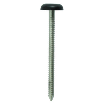 TIMco Polymer Headed Nails - Stainless Steel - Black (50mm) 100 Box (PN50BL)