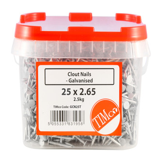 TIMco Clout Nails - Galvanised (30 x 2.65mm) 2.5kg Tub (GCN30T)