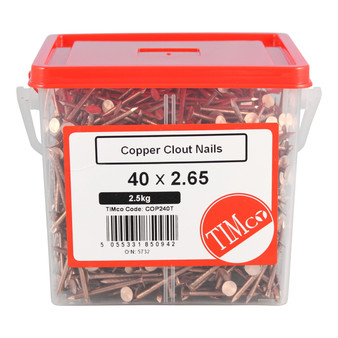 TIMco Clout Nails - Copper (38 x 2.65mm) 2.5kg Tub (COP238T)