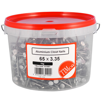 TIMco Clout Nails - Aluminium (45 x 3.35mm) 1kg Tub (ACN45T)