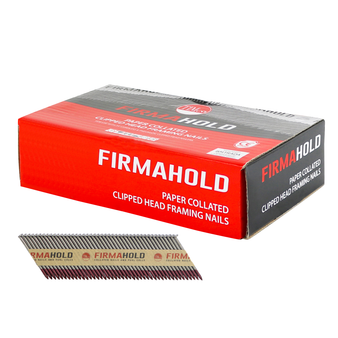 FirmaHold Collated Clipped Head Nails Ring Shank - Stainless Steel 3.1 x 80mm (1100 Nails Gasless) (CSSR80)