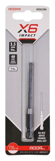 X6 TIMCO ADDAX IMPACT QUICK CHANGE DRILL BITS 1/4" DRIVER 2mm 10mm HSS STEEL 