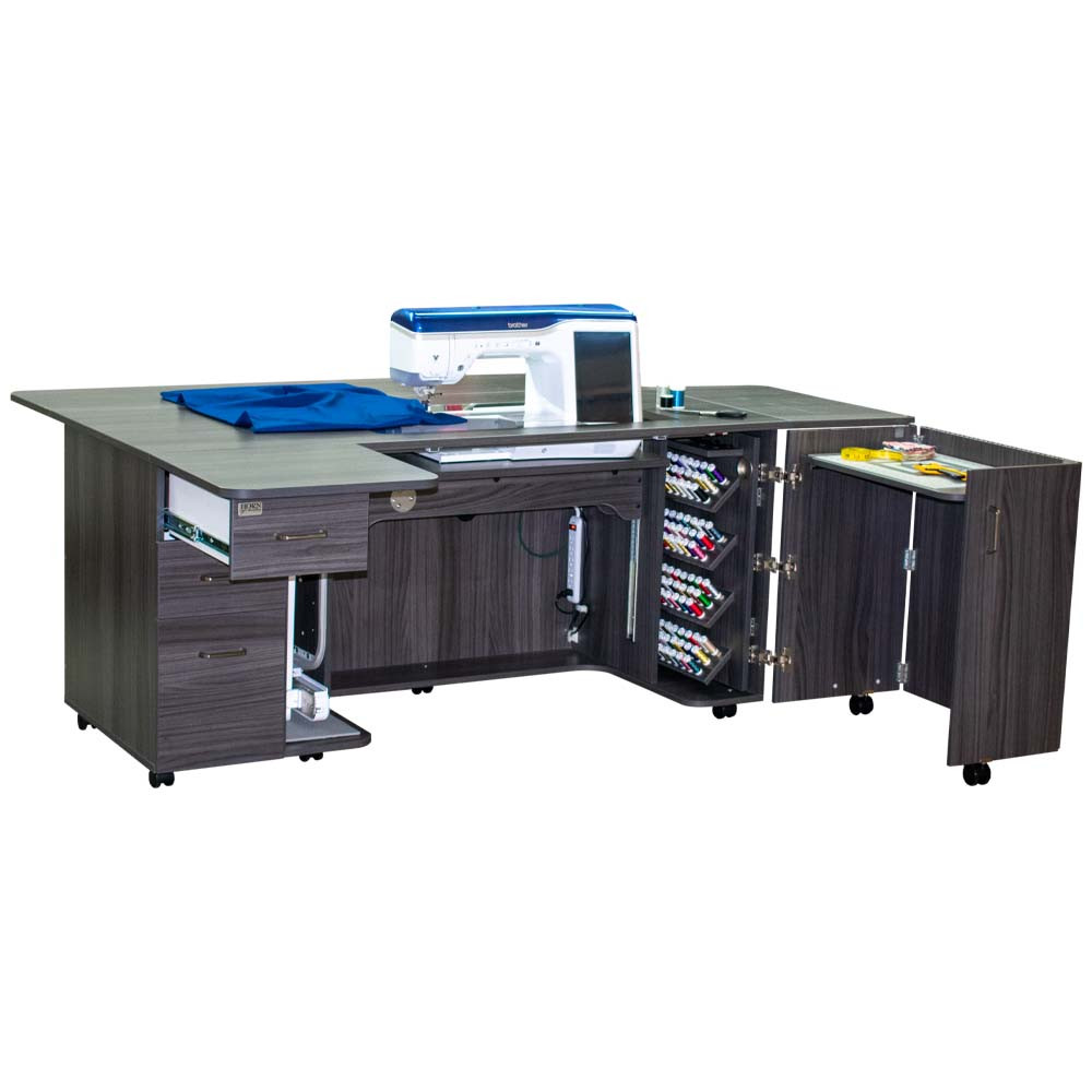 Horn of America Model 8090 Combo Sewing / Embroidery Cabinet – Gray