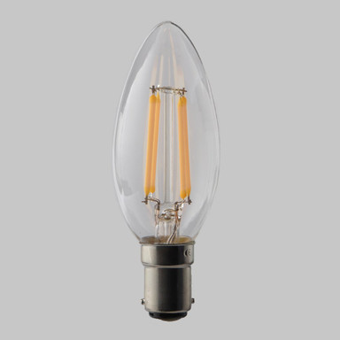 Candle C35 LED Filament Bulb - B15 - 400lm - 2700K Very Warm White - Dimmable - Pack of 3 - TL_C35F_4D_B15_OFF_Base_2__14399.jpg