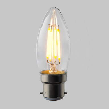 Candle C35 LED Filament Bulb - B22 - 400lm - 2700K Very Warm White - Dimmable - Pack of 3 - TL_C35F_4D_B15_ON_copy_Base_3_wide_bayonetcopy_Warmer_Edit__42607.jpg