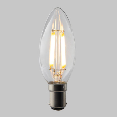 Candle C35 LED Filament Bulb - B15 - 400lm - 2700K Very Warm White - Dimmable - Pack of 5 - TL_C35F_4D_B15_ON_copy_Base_2B__03226.jpg