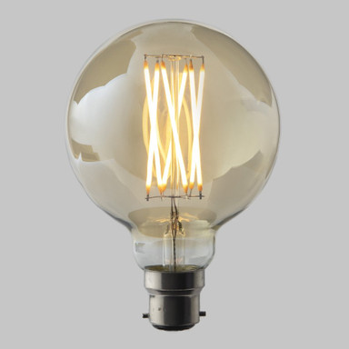 Globe G95 LED Filament Lamp - B22 - 600lm - 2200K Extra Warm White - EasyDim - g95-6d_b22_on__80917__16153__53447__42591.jpg