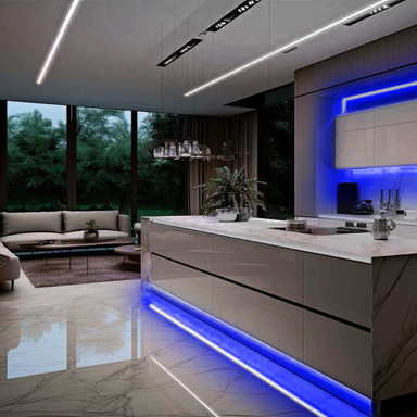 24V Professional COB Spotless LED Strip Light, 11.2w p/m Blue, IP67, 5 Metre Reel - PC24-BLUE-Kitchen__55689.jpg