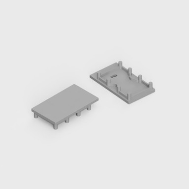 Pack of 10 Endcaps for 23x25mm Aluminium Channel with Box Click Diffuser, End Cap, Silver - 2325-BCENDCAP-SIL-1__25165__32975.jpg
