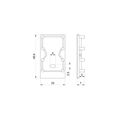 Pack of 10 Endcaps for 23x25mm Aluminium Channel with Box Click Diffuser, End Cap, Black - 2325-BENDCAP__46119.jpg