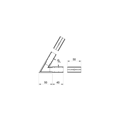 60 Degree Angled Connector for 23x25mm Connectable Aluminium Channel, White - 2325-60DEG__02131.jpg