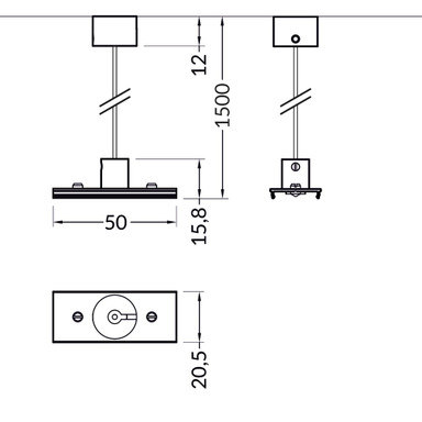 Suspension Kit for 23 x 25mm Aluminium Channel 1.5m, Silver - 2325-SUS__82597__88140.jpg