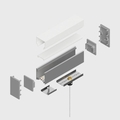 Suspension Kit for 23 x 25mm Aluminium Channel 1.5m, White - 2325-EXPLODE__92172__85917.jpg