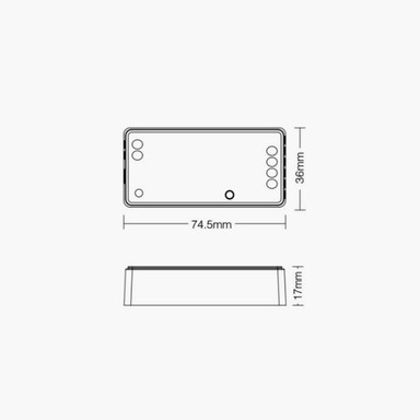 Mi-Light 4 Zone Mains Powered Controller and Receiver Bundle For 12-24V DC RGB LED Tapes - BUNDLE-4ZCONRECRGB_ControllerDimensions__75348.jpg