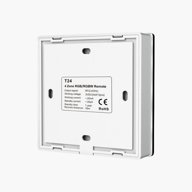 Battery Powered 4 Zone Precision Touch RGB/RGBW Wall Plate, White - PSCONN-BPRGBWWALL_Wall_Plate_Back__09615.jpg
