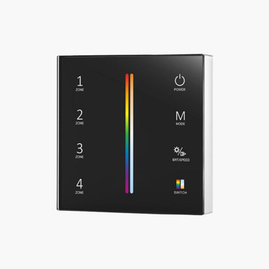 Battery Powered RGB+CCT Wall Plate Black + 5-in-1 Receiver Bundle - 4 Zone - PSCONN-BPRGBCCTWALL_Wall_Plate_Black__89961.jpg
