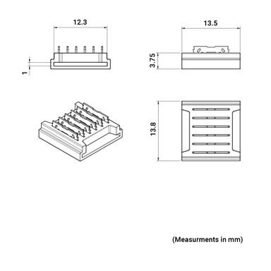 Solderless Tape to Tape Connector for 12mm IP20 RGBCCT LED Strip Lights, 10 Pack - CONSOL-RGBCCT-12MM-TT__Dims__39158__93918__43575.jpg