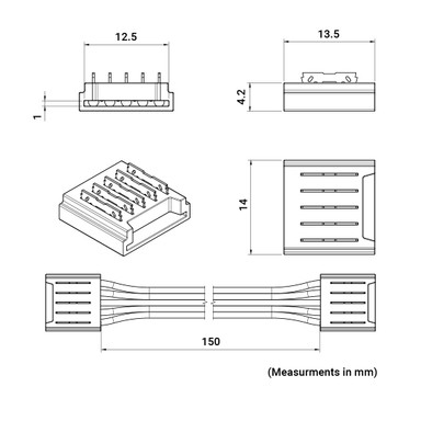 Solderless Corner Connector Kit for 12mm IP20 RGBW LED Strip Lights, Pack of 2 - CONSOL-RGBW-12MM-CC__Dims__43582__93538__35452.jpg