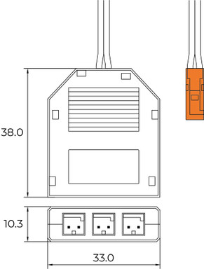 Syndeo Plug and Play 3 Way Splitter Socket for LED Tape and Components, 12V - 3WAY12V4x__73403__29397__34200.jpg