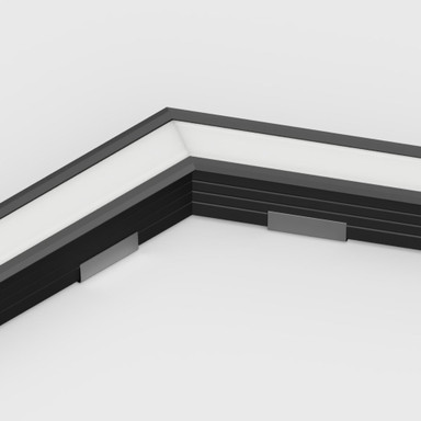 120 Degree Angled Connector for 23 x 20mm Connectable Aluminium Channel, Black - 2320-120DEG-BLK-FR__65907__26216.jpg
