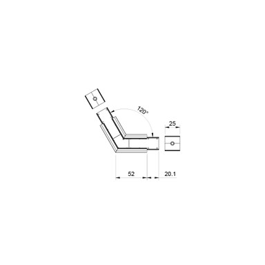120 Degree Angled Connector for 23 x 20mm Connectable Aluminium Channel, Black - 2320-120DEG__23734.jpg