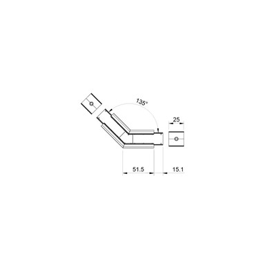 135 Degree Angled Connector for 23 x 20mm Connectable Aluminium Channel, White - 2320-135DEG__70482.jpg