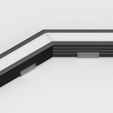 135 Degree Angled Connector for 23 x 20mm Connectable Aluminium Channel, Black - 2320-135DEG-BLK-FR__71753__93932.jpg