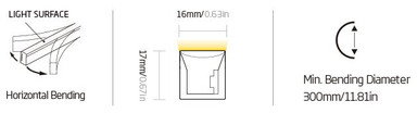 Tagra | IP68 | 24V | Architectural High Temperature | Horizontal Bend LED Neon Flex | 16x17mm | 6.0W p/m | 2700K - F22-HB-Silicone-metrics-1__19594__55387__38785.jpg